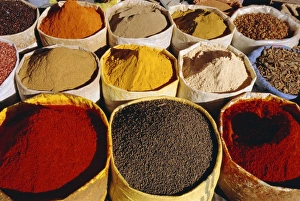 Moroccan Spices Drucke: Sacks of spices