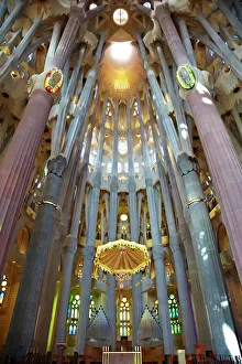 Kathedrale Drucke: Die Sagrada Familie ist ein Weltkulturerbe der UNESCO und befindet sich in Barcelona im Katalonien in Spanien und