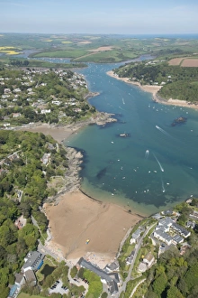 Luftaufnahme Drucke: Salcombe ist ein Ort in der Grafschaft Devon im Vereinigten Königreich Großbritannien und Irland