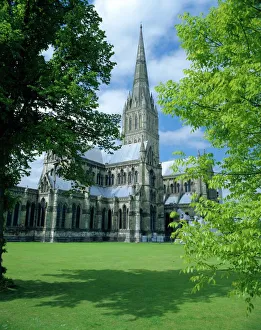 Kathedrale Drucke: Salisbury Kathedrale (Höchstes Spitzel in England), Wilteshire, England