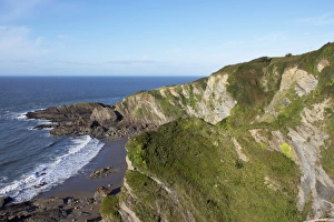 Blue Sky Travel Destinations Drucke: Samsons Bay, Ilfracombe, Devon, England, United Kingdom, Europe