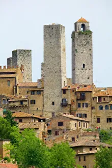 Dorf Drucke: San Gimignano ist ein UNESCO-Welterbe in der Toskana Italien Europäischer Teil