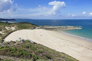 Blue Horizon Photography Drucke: Sandy beach at Cap Frehel, Cotes d Armor, Brittany, France, Europe