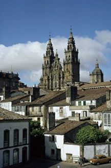 Drucke von Santiago de Compostela ist ein Weltkulturerbe der UNESCO in Galizien Spaniens im europäischen Teil des Iberisch-Atlantik-Raums Kulturerbestätten Drucke: Santos de Compostela