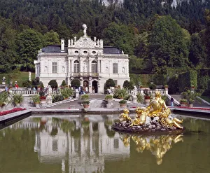 Schloss Drucke: Schloss Linderhof im Grüngauer Tal wurde zwischen 1870 und 1878 für König Ludwigs II