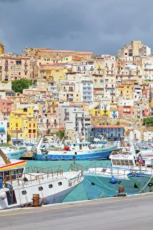 Mediterranean Sea Ports Drucke: Sciacca harbour, Sciacca, Agrigento district, Sicily, Italy, Mediterranean, Europe