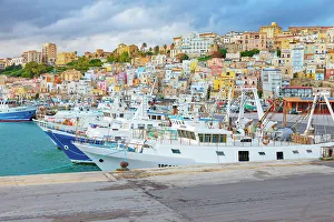 Mediterranean Coastline Images Drucke: Sciacca harbour, Sciacca, Agrigento district, Sicily, Italy, Mediterranean, Europe