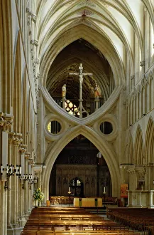 Somerset Drucke: Schnurschlagarkade im Wells-Kathedrale