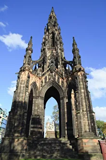 UK Landmarks Drucke: Scott Monument, Edinburgh, Lothian, Scotland, United Kingdom, Europe