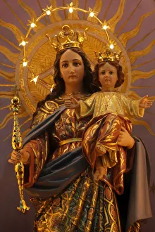 Bildhauerei Drucke: Skulptur im Santuario di Maria Ausiliatrice, Valdocco, Turin, Piemont und Italien (Europa)