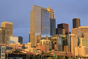 Travel Destinations In USA Drucke: Seattle skyline, Washington State, United States of America, North America