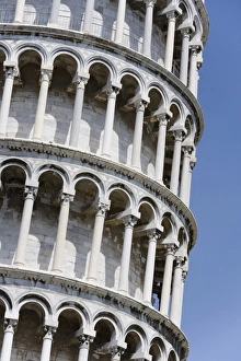 Leaning Tower Pisa Drucke: Section of the Leaning Tower of Pisa, Pisa, UNESCO World Heritage Site