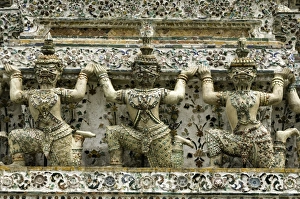 Drucke von Abteilung des Wat Arun (Tempel der Dämmerung), Bangkok, Thailand Südostasien Asien Bilder Datiert 2010 August: Abschnitt des Wat Arun (Tempel der Dämmerung), Bangkok, Thailand, Südostasien und Asien