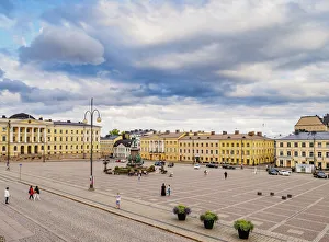 Senate Square Finland Drucke: Senate Square, elevated view, Helsinki, Uusimaa County, Finland, Europe