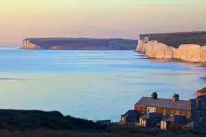 European Landscapes Drucke: Seven Sisters from Birling Gap at sunset