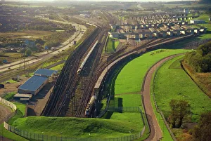 Tunnel Drucke: Das Shuttle betritt und die Eurostar verlässt den Channel-Tunnel aus der Sicht von Castle-Hill