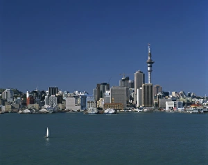 New Zealand Pacific Coast Drucke: Skyline of Waitemata Harbour