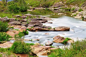 Minas Gerais Scenic Views Drucke: Small stream, Serra da Canastra, Minas Gerais, Brazil, South America