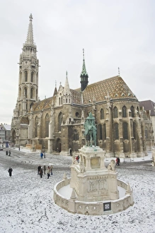 Budapest Castle Hill Drucke: Snow on St