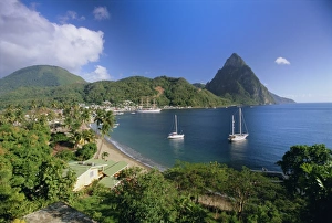 Drucke von Soufrière und die Pitons, Saint-Lucia im Karibischen Meer Verwandte Bilder Drucke: Soufrière und die Pitons, St