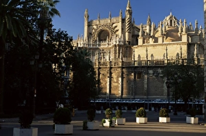 Seville Cathedral Spain Drucke: Southern aspect
