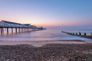 Der Südwald-Pier am Morgen in Südowald (Suffolk), England (Vereinigtes Königreich), Europa
