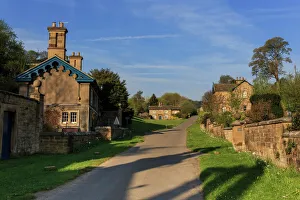 Derbyshire Drucke: Morgenfrüh am Springbrook in Edensor