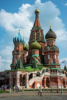Drucke von Die St.-Basil-Kathedrale auf der Roten Plätze ist ein Weltkulturerbe des UNESCO und liegt in Moskau (Russland), Europa Kulturerbestätten Drucke: Die St.-Basil-Kathedrale auf dem Roten Platz im Weltkulturerbe der UNESCO in Moskau