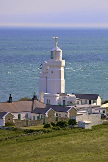 Bilder vom 7. Juni 2013: Der St.-Katharinen-Felsenleuchtturm in Niton auf der Insel Wight im Vereinigten Königreich Großbritannien Europäische