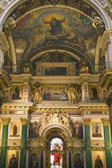 Russian Orthodox Church Art Drucke: St. Isaacs catherdal interior, St. Petersburg, Russia, Europe