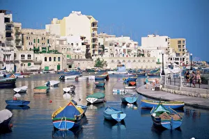 Drucke von Bucht von St.Julian in Malta im Mittelmeer in Europa Malta Drucke: Bucht von St Julian's