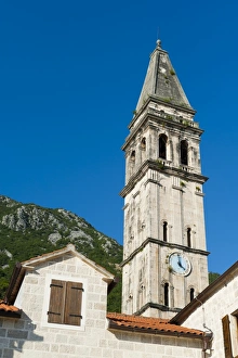 Montenegro UNESCO Site Drucke: St. Nicholas belltower, Perast, Bay of Kotor, UNESCO World Heritage Site