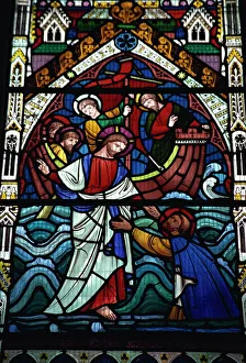 Cambridgeshire Drucke: Verglastes Fenster im Elgy-Kathedrale in der Stadt Elye im englischen Landkreis Kamerbriggshire
