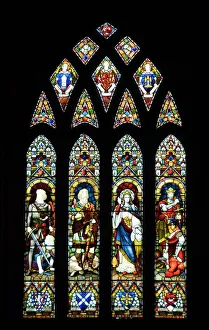 Drucke von Verkleidete Glasfenster im Dunfermlineschen Abbatialkloster in Dunfermline in Fife in Schottland im Vereinigten Königreich Europäisch Fife Drucke: Verglaste Glasfenster im Abbot House Museum in der Kirche von St