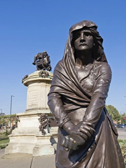 Bildhauerei Drucke: Büste der Lady Macbeth mit William Shakespeare hinterher in Stratford-upon-Avon