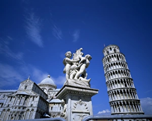 Pisa Italy Landmarks Drucke: Statue, Leaning Tower and Duomo