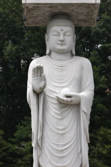 Maitreya Buddha Statue Drucke: Statue of Maitreya, Buddha of the Future, Bongeunsa temple, Seoul, South Korea, Asia