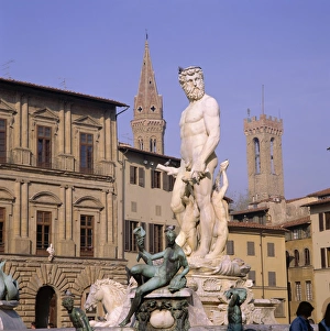 Tuscany Italy Travel Guide Drucke: Statue of Neptune