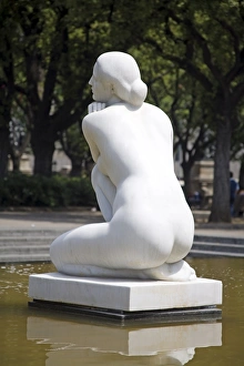 Barcelona Statue Drucke: Statue in Placa de Catalunya
