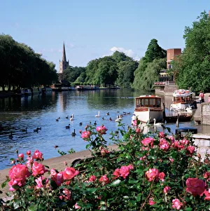 Avon Drucke: Stratford-upon-Avon im Vereinigten Königreich England Midlands West Midlands Warwickshire Europa