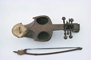 Stringed Musical Instrument Drucke: Stringed musical instrument and bow