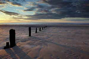 Norfolk Drucke: Ein Sommeruntergang in Brancaster