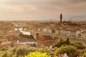 Florence Sunset Drucke: Sunset over the historic centre of Florence, UNESCO World Heritage Site, Tuscany