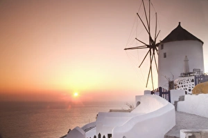 Cyclades Islands Map Drucke: Sunset, Oia