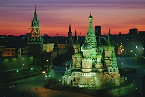 Moscow Cityscape Photography Drucke: Sunset over Red Square