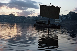 River Ganges India Drucke: Sunset over the River Ganges
