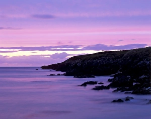 Uk Coastal Landscape Drucke: Sunset over Sands of Breckon