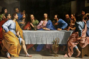 Drucke von Der letzte Abendmahl von Philippe de Champaigne malt manchmal um das Jahr 1652 im Musée du Louvre in Paris Frankreich Europa Verwandte Bilder Drucke: Der letzte Abendmahl von Philippe de Champaigne malt um das Jahr 1652 im Musée du Louvre in Paris