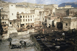 Moroccan Architecture Images Drucke: Tannery, Fez