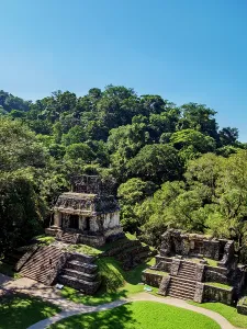Palenque Archaeological Site Drucke: Temple of the Sun and Temple XIV